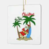 クリスマス7月熱帯サンタクロース セラミックオーナメント (左)