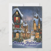 クリスマス7村、ハッピーホリデー、クリスマスカード 招待状 (正面)