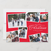 クリスマス7枚の写真コラージュ 赤い家族 シーズンカード (正面)