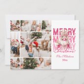 クリスマス7枚の写真 ヴィンテージ ピンクのくるみ割り人形 シーズンカード (正面)
