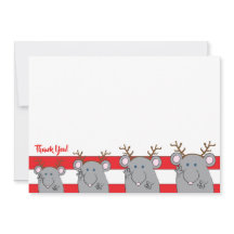 クリスマス7" x 5"パーティーありがとう/両面/フラット