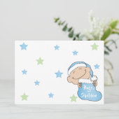 クリスマス7" x 5"ベビーBlueThankお客様/両面/フラット/ 招待状 (スタンド正面)