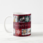 クリスマス8の写真最高の格子おばあちゃん赤い格子棒 コーヒーマグカップ (左)