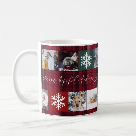 クリスマス8の写真最高の格子おばあちゃん赤い格子棒 コーヒーマグカップ (左)