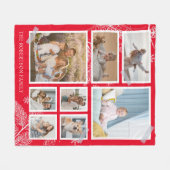 クリスマス8フォトコラージファミリーフリースブランケット フリースブランケット (正面(横))