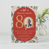 クリスマス80誕生日 招待状 (スタンド正面)