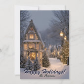 クリスマス9村、ハッピーホリデー、クリスマスカード 招待状 (正面)