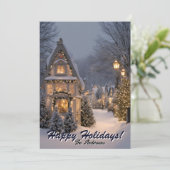 クリスマス9村、ハッピーホリデー、クリスマスカード 招待状 (スタンド正面)