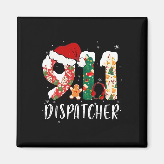 クリスマス911ディスパッチャ マグネット (正面)