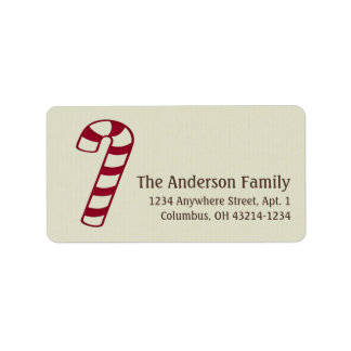 クリスマス9 ：キャンディーケーン差出人住所 ラベル