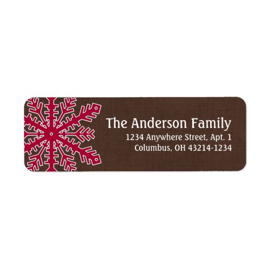 クリスマス9 ：スノーフレーク4c差出人住所ラベル ラベル (正面)