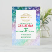 クリスマス　あなたの写真と名前を追加して、雪の結晶 招待状 (スタンド正面)