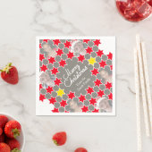 クリスマス あなたの写真を最大6枚の紙ナプキンに追加 スタンダードカクテルナプキン (インサイチュ)