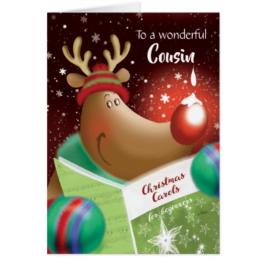 クリスマス、いとこ。 赤い鼻のシカのSnowdrop (正面)