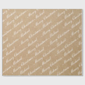 クリスマス おしゃれなスクリプト テキスト クラフトスタイル ラッピングペーパー (フラット)