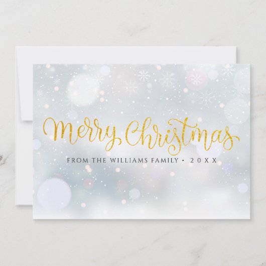 クリスマス おしゃれ ゴールド スクリプト 雪の結晶 (正面)