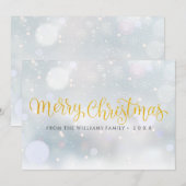 クリスマス おしゃれ ゴールド スクリプト 雪の結晶 (正面/裏面)