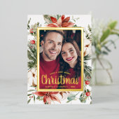 クリスマス おしゃれ ゴールド ホリデー カード (立ち正面)