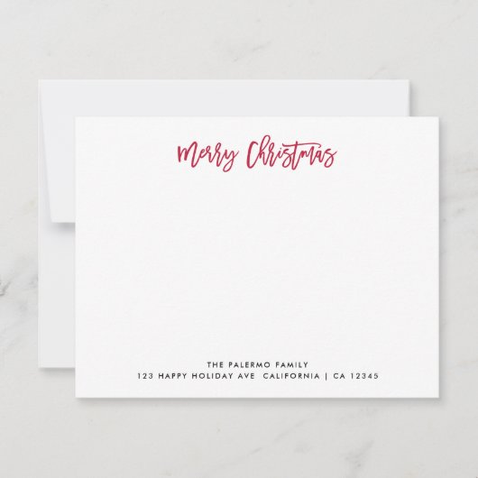 クリスマス おしゃれ タイポグラフィ ファミリー ノートカード (正面)