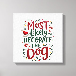 クリスマス おそらく デコレート 犬 クリスマス ファミリー キャンバスプリント