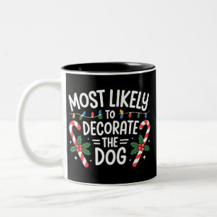 クリスマス おそらく 装飾 犬 Xmas ファミリー ツートーンマグカップ