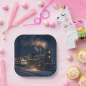 クリスマス おとぎの列車 雪の旅 ペーパープレート (パーティー)