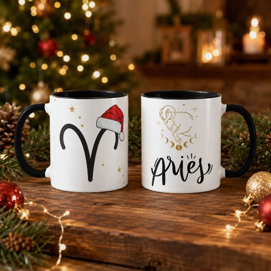 クリスマス おひつじ座 サンタハット マグカップ