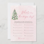 クリスマス おむつバッグの中身 赤ちゃんシャワーパーティー 招待状 (正面)