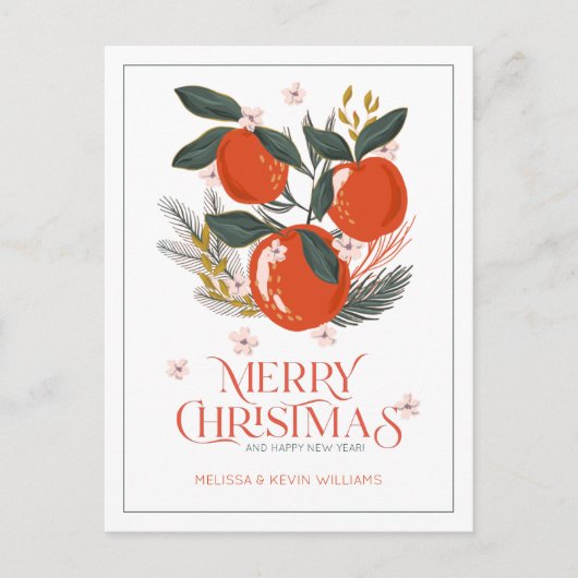 クリスマス おめでとう タイポグラフィー 休日のフルーツブーケ (正面)