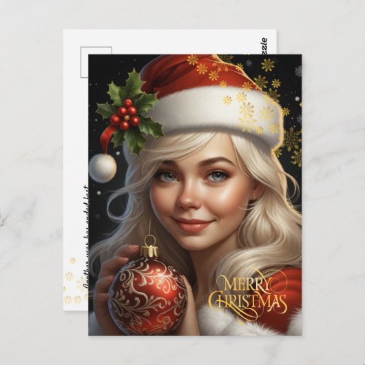 クリスマス.おめでとう。 ポストカード (正面/裏面)