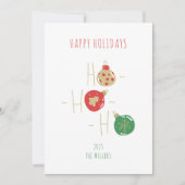 クリスマス おめでとう ランプのグリーティングカード 落書きスタイル 招待状 (正面)