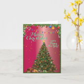 クリスマス おめでとう 折りたたみ グリーティング カード (黄色い花)