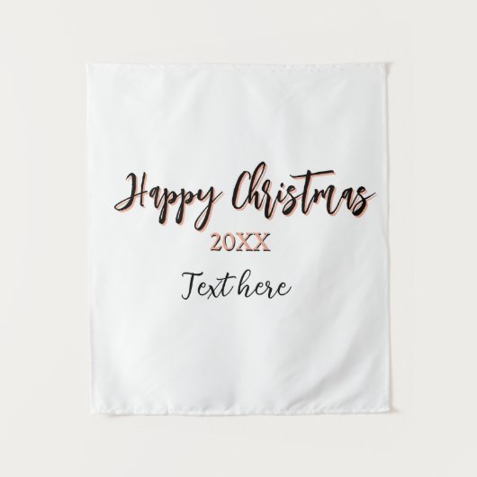 クリスマス おめでとう 桃 黒 年 名前 詳細 祝日 タペストリー (正面)