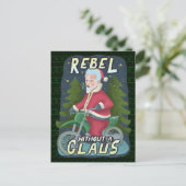 クリスマス・おもしろいサンタクロース・ユーモア・バイク反乱 シーズンポストカード (スタンド正面)