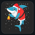 クリスマス – おもしろい Christmas Shark スクエアシール<br><div class="desc">の新学期に対する私の愛教えを隠せ教えん</div>