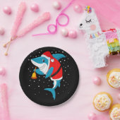 クリスマス – おもしろい Christmas Shark ペーパープレート (パーティー)