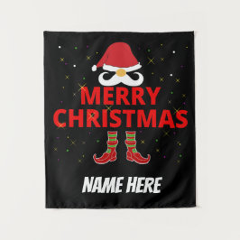 クリスマス お名前や記念年などをカスタマイズ タペストリー