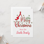 クリスマス お名前入りのフラットカード カード (正面/裏面インサイチュ)