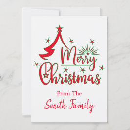 クリスマス お名前入りのフラットカード カード