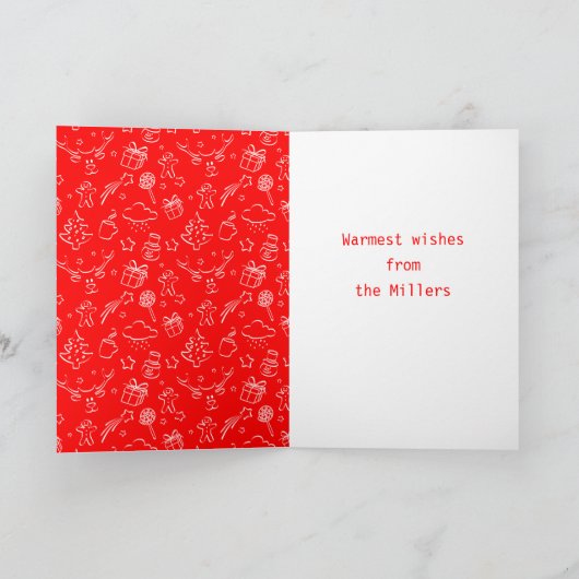 クリスマス&お正月の書道のクリスマスボール シーズンカード (内部)