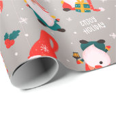 クリスマス – お洒落格言クリスマスタイムグレー ラッピングペーパー (ロールコーナー)