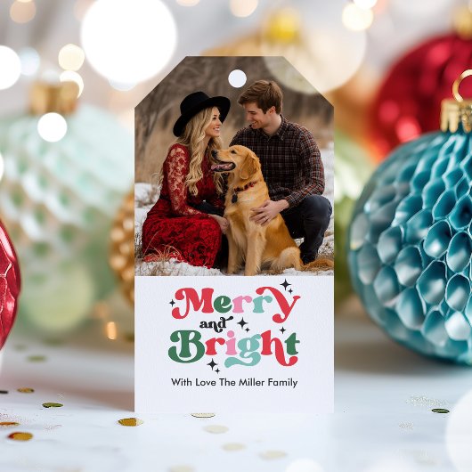 クリスマス お祭り気分を盛り上げる カラフル レトロ ホリデー ギフトタグ