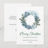 クリスマス お祭り気分満載のホリーデコレーション 企業向け年賀状 (正面/裏面)