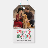 クリスマス お祭り 明るい カラフル レトロ ホリデー ギフトタグ (正面)