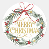 クリスマス お祭り 飾り リース シール (正面)