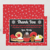 クリスマス お誕生日 ケーキとクッキー サンキューカード (正面/裏面)
