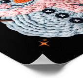 クリスマス かぎ針編み 偽糸 スノーマン 面白い ポスター (角)