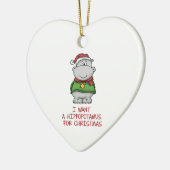 クリスマス-かわいいカバのデザインのためのカバ セラミックオーナメント (左)