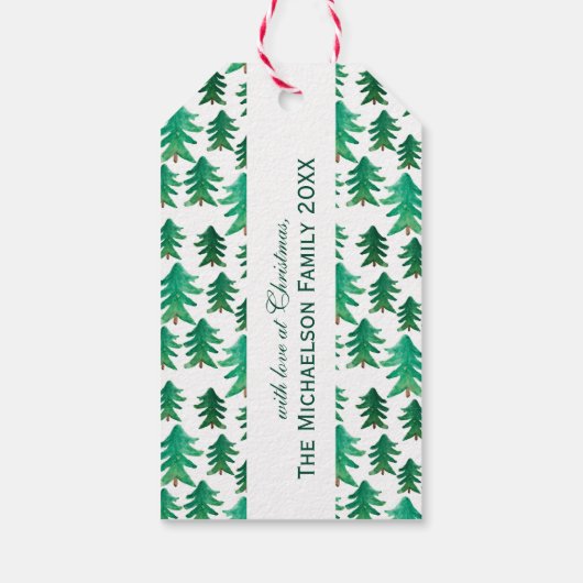 クリスマス |かわいいクリスマスツリーパターン ギフトタグ (裏面)