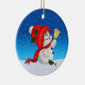 クリスマス かわいい雪だるま セラミック オーナメント (右)